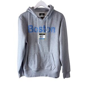 SOLD 
47 Brand Mens Boston Marathon 617 Race Bib Graphic Hoodie Gray Large